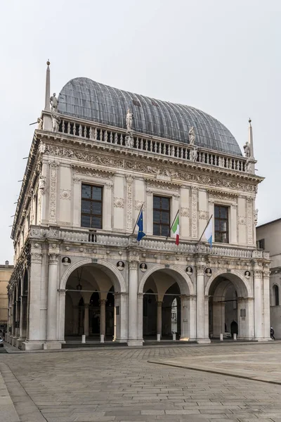 Loggia Historical Renaissance Monumental Building Town Center Shot Bright Winter — Stock Photo, Image