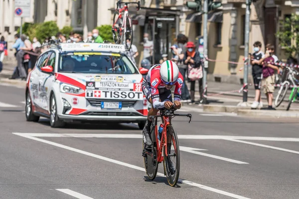 Milan Włochy Maj Ostatni Etap Giro 2021 Zawodnik Natnael Tesfazion — Zdjęcie stockowe