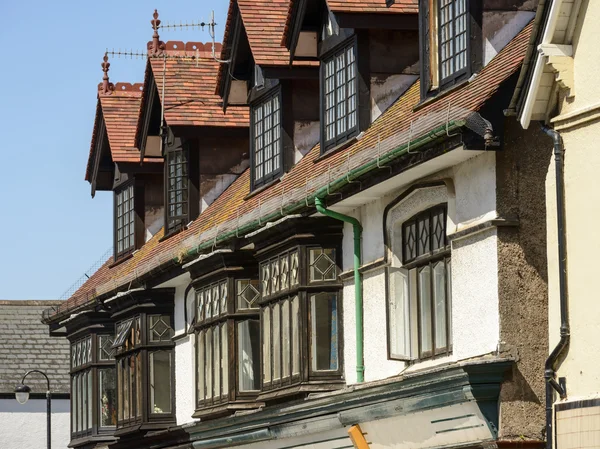 Łuk windows w mieście porlock, somerset — Zdjęcie stockowe