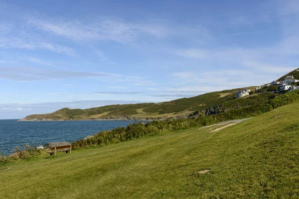 Línea costera en la bahía de Woolacombe, Devon —  Fotos de Stock