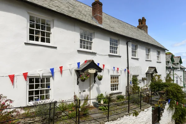 Stare chaty w Clovelly, Devon — Zdjęcie stockowe