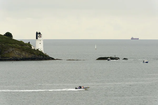 Light house on Falmouth fiord, Cornovaglia — Foto Stock