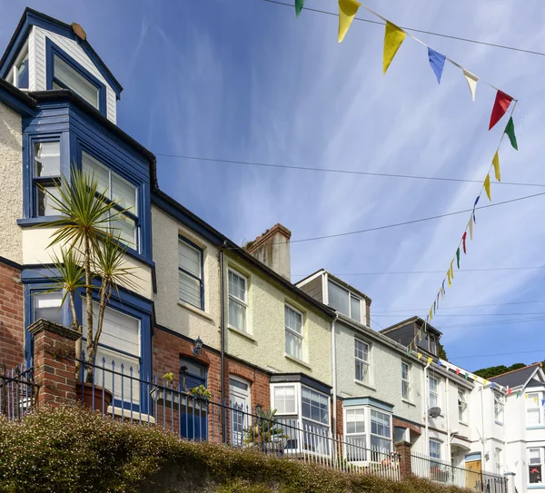 Terasă la Fowey, Cornwall — Fotografie, imagine de stoc