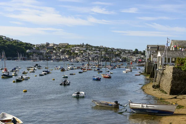 Fowey Polruan zátoky přístavu, Cornwall — Stock fotografie