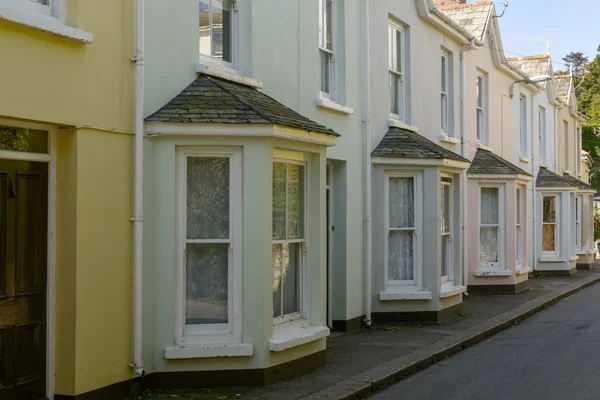 Bow window row at Fowey, Cornwall — Stock Photo, Image