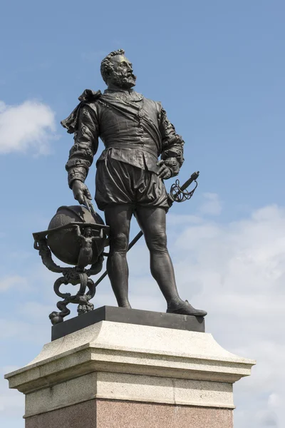 Sir Drake statue at Hoe, Plymouth — Stock Photo, Image