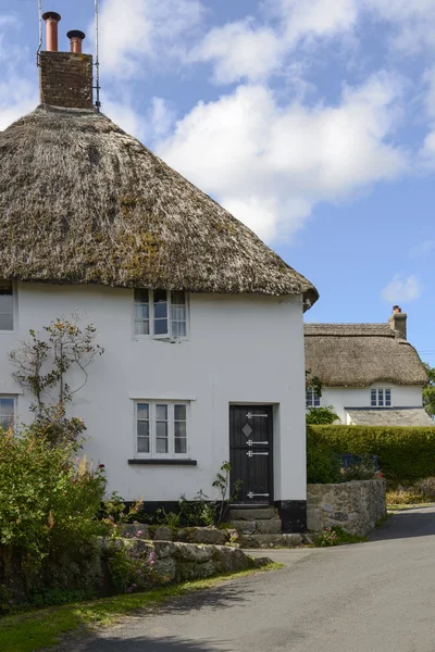 Straw roof cottages at North Bovey, Devon — Stock Photo, Image