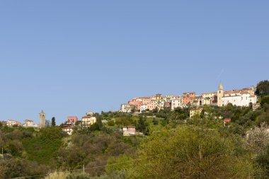 Vezzano Ligure Superior, cityscape üzerinden Güney-Batı