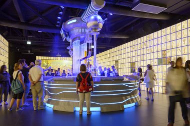 dark inside of Russia pavillon, EXPO 2015 Milan