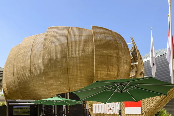 Wicker shields at Indonesia pavillon, EXPO 2015 Milan — Stok fotoğraf
