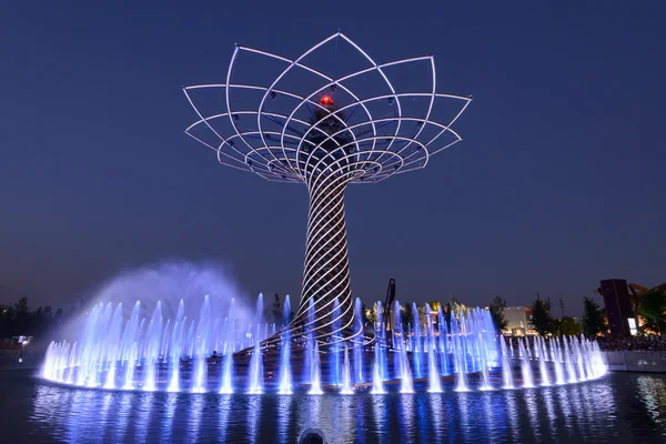 Light show at Tree of Life 01, EXPO 2015 Milan — Stock Photo, Image