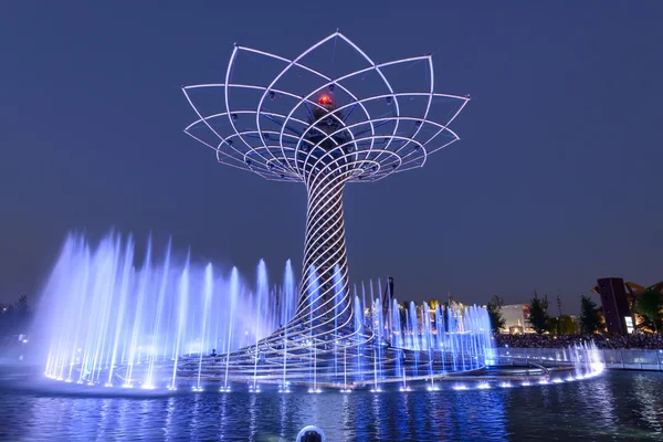 Light show at Tree of Life 03, EXPO 2015 Milan — Stock Photo, Image