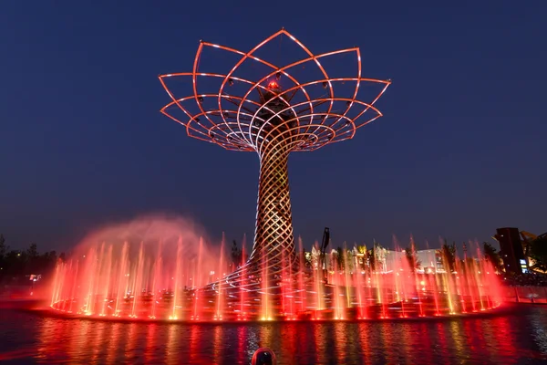 Light show at Tree of Life 07, EXPO 2015 Milan — Stock Photo, Image
