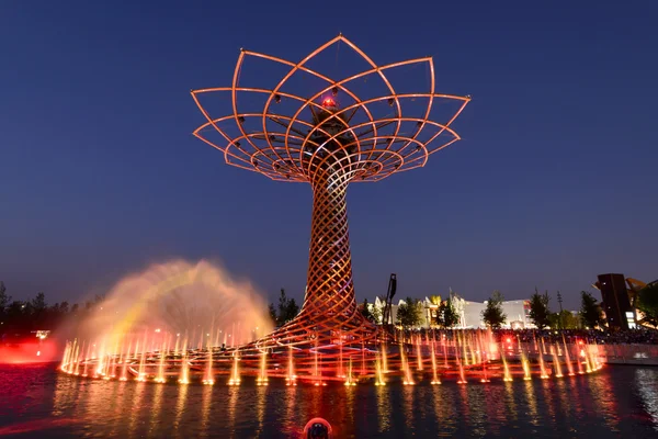 Light show at Tree of Life 06, EXPO 2015 Milan — Stock Photo, Image