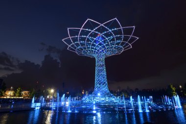 gece ışık gösterisi hayat ağacı 06, Expo 2015 Milan