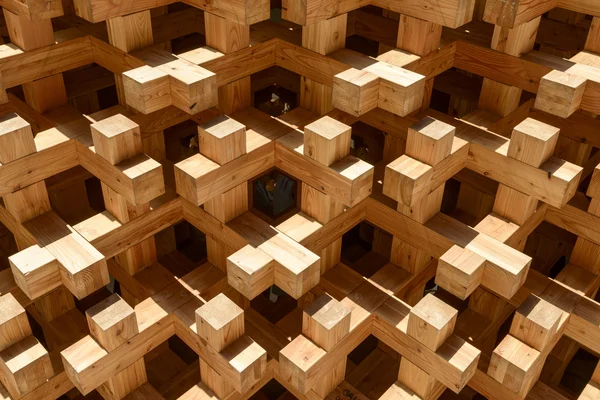 Wood detail at Japan pavilion , EXPO 2015 Milan — Stock Photo, Image