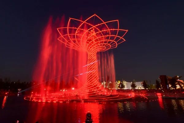 Light show at Tree of Life 13, EXPO 2015 Milan — Stock Photo, Image