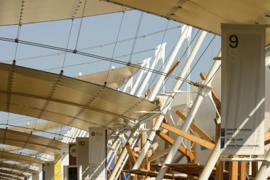 posts of shading tensile structure , EXPO 2015 Milan