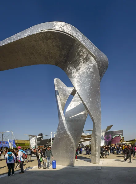 Italy square glittering sculpture , EXPO 2015 Milan Rechtenvrije Stockafbeeldingen