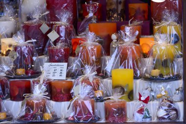 paketlenmiş sanat mumlar ahır Xmas Market, Stuttgart