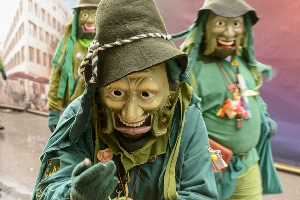 Frightening mask at Carnival parade, Stuttgart — Stockfoto