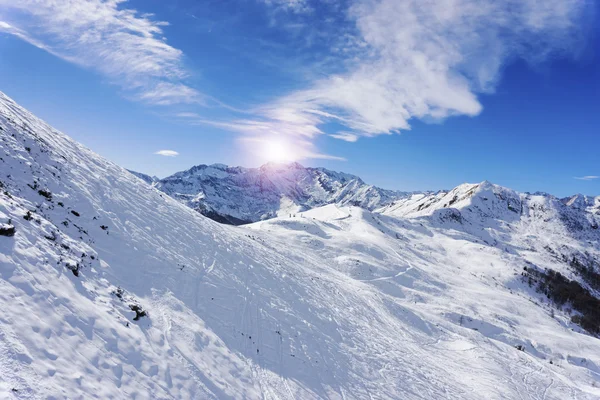 Lutning på skidanläggningen Alpe di Mera, Italien — Stockfoto