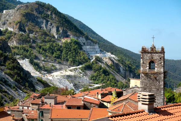 Vista Ciudad Colonnata Carrara Toscana Italia — Foto de Stock