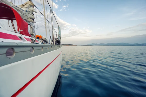 Sunset on the sea from the sail boat — Stock Photo, Image