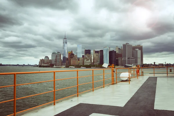 Η πόλη της Νέας Υόρκης από Staten Island ferry — Φωτογραφία Αρχείου