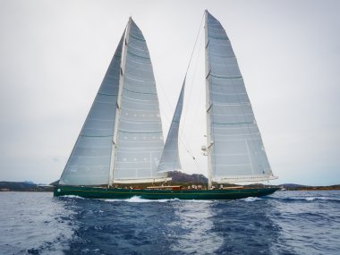 PORTO CERVO - 9 SEPTEMBER: Maxi Yacht Rolex Cup sail boat race, on September 9 2015 in Porto Cervo, Italy clipart