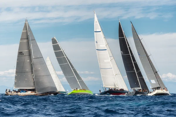 PORTO CERVO - 8 SEPTEMBER: Maxi Yacht Rolex Cup sail boat race, on September 9 2015 in Porto Cervo, Italy — Stock Photo, Image