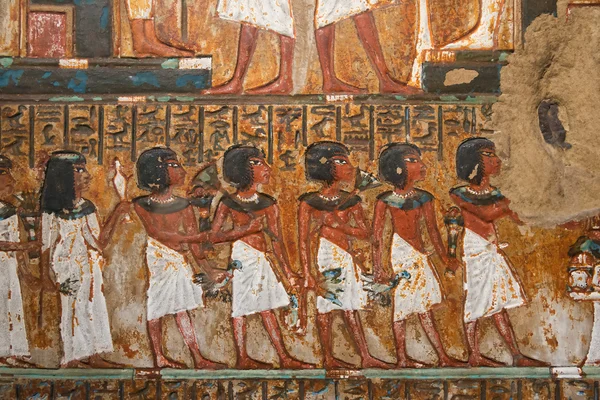 ภาพจิตรกรรมฝาผนังอียิปต์โบราณ — ภาพถ่ายสต็อก
