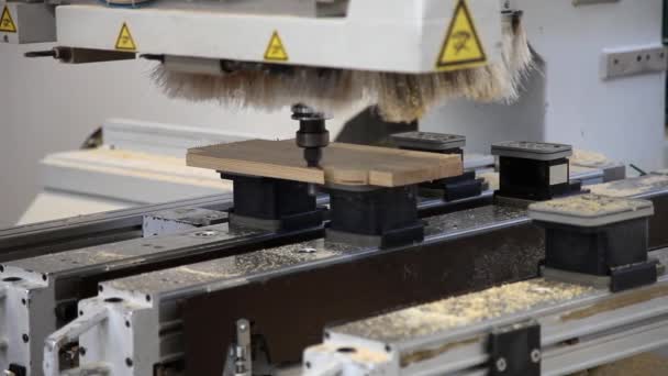 CNC-Fräsmaschine auf Holz — Stockvideo