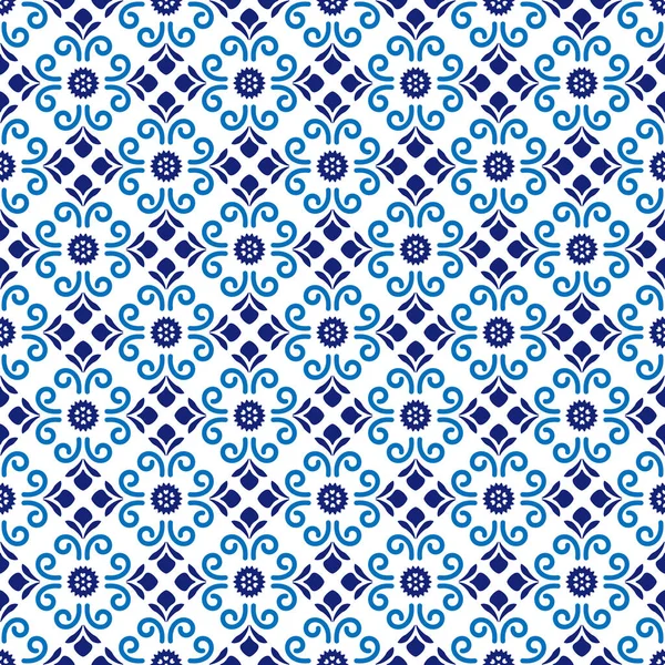 Azulejos portuguese traditional ornamental tile — Stock Vector