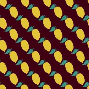 Sarı limonlu kusursuz dekoratif desen.