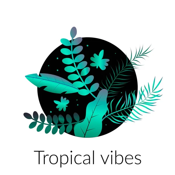 Abstrakter tropischer Hintergrund mit Palmblättern — Stockvektor