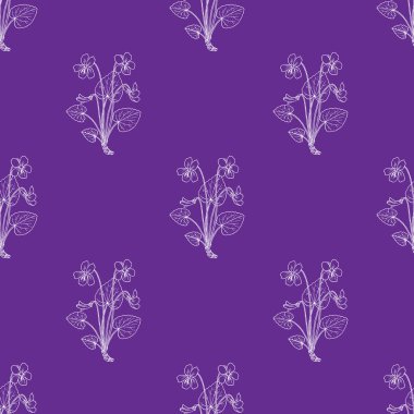 Mavi menekşe ile kusursuz desen