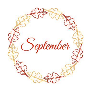 Tebrik kartı ve davetiye için el yapımı sonbahar çelengi