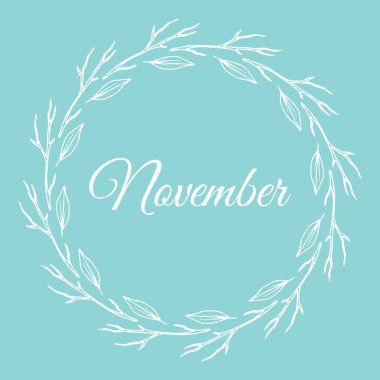 Tebrik kartı ve davetiye için el yapımı sonbahar çelengi