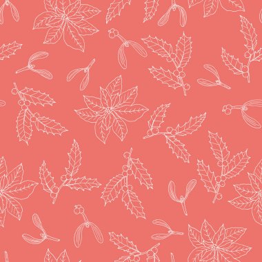 Noel aralıksız desenli, çobanpüsküllü, ökseotlu ve noktalı