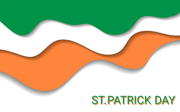 Bandera irlandesa colores papel cortado fondo — Vector de stock