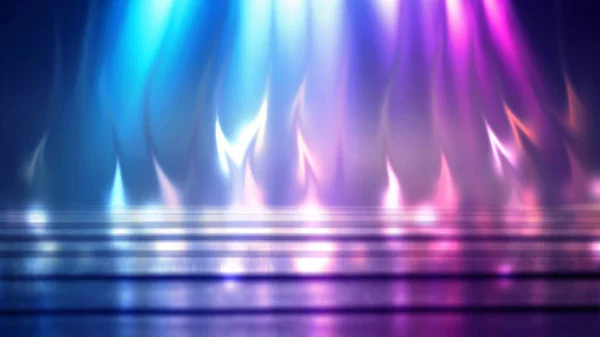 Dark Abstract Background Ultraviolet Neon Glow Blurry Neon Waves Light — Stock Photo, Image