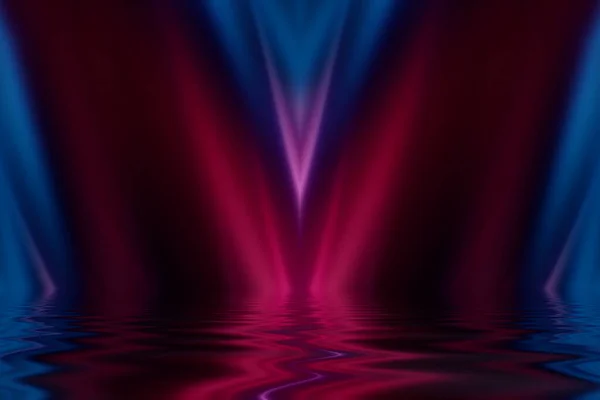 Abstract Dark Futuristic Background Ultraviolet Multicolored Beams Neon Light Reflect — Stock Photo, Image