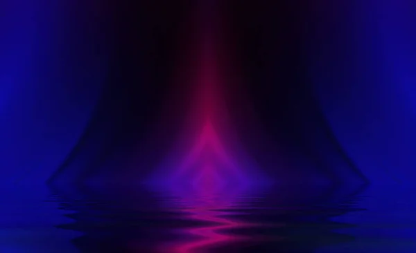 Abstrakti Tumma Futuristinen Tausta Ultravioletti Monivärinen Säteet Neon Valo Heijastavat — kuvapankkivalokuva