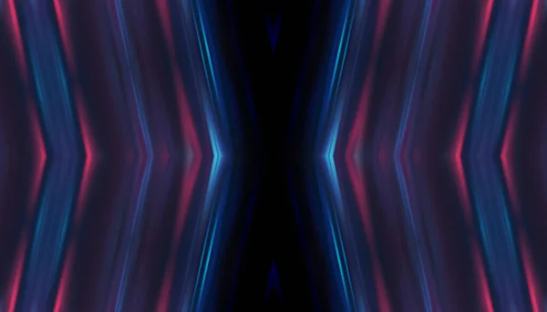 Dark Abstract Background Neon Glow Blurred Light Lines Waves Blue — Stock Photo, Image