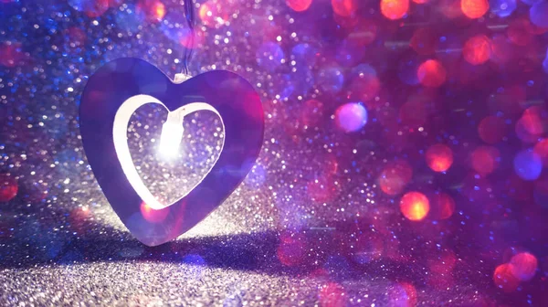 Romantisk Bakgrund Till Alla Hjärtans Dag Garland Form Ett Hjärta — Stockfoto