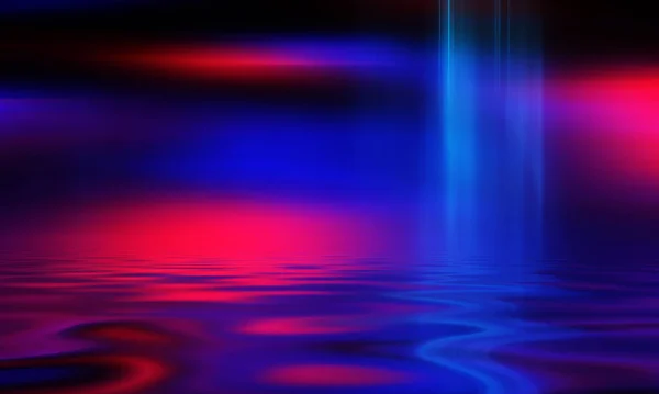 Dark Abstract Background Neon Multicolored Light Reflects Water Beach Party — Stock Photo, Image