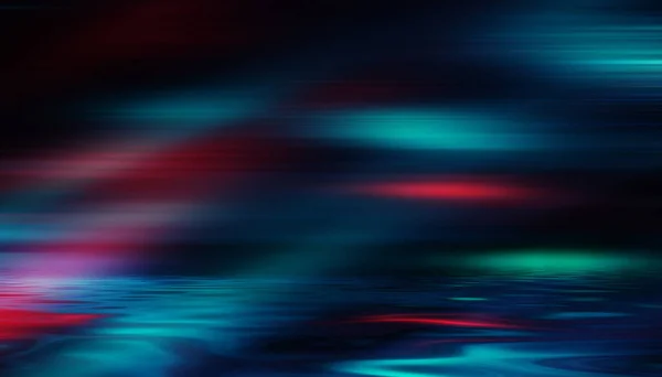 Dunkler Abstrakter Hintergrund Neonfarbenes Licht Reflektiert Das Wasser Beachparty Lichtshow — Stockfoto