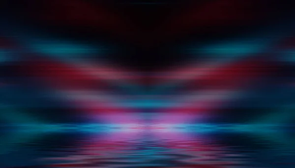 Dark Abstract Background Neon Multicolored Light Reflects Water Beach Party — Stock Photo, Image