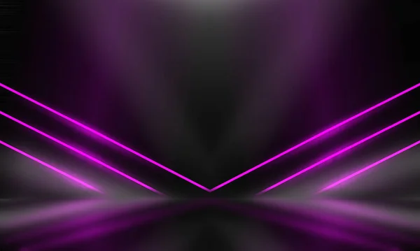 Leere Kulissen Neon Violette Ultraviolette Linien Laser Show Illustration — Stockfoto